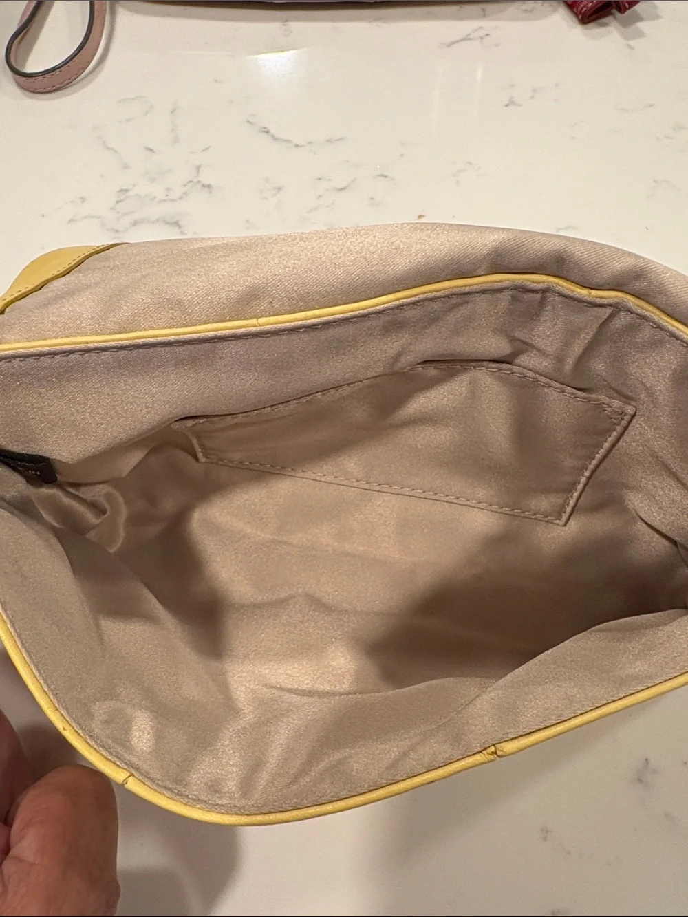 Coach Yellow Leather Wristlet Clutch with Gold Hardware